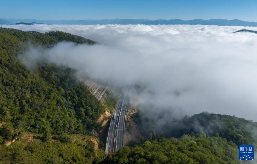 無(wú)人機(jī)航拍視角：云南臨滄蒼茫云海間