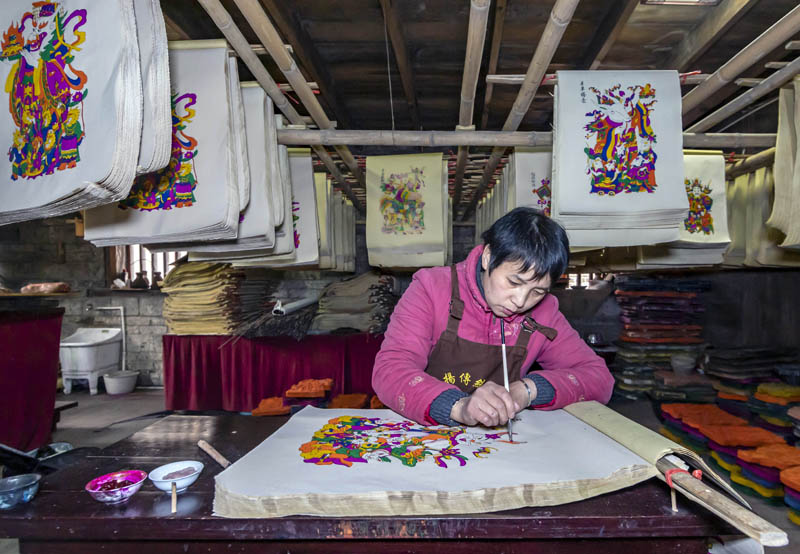 趕制年畫(huà)迎新春