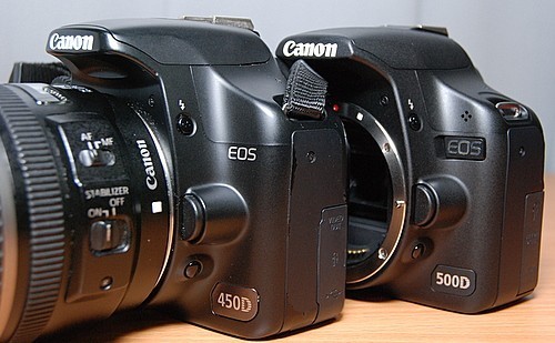 兄弟PK 佳能EOS500D與450D真機外觀對比