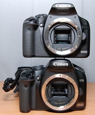 兄弟PK 佳能EOS500D與450D真機外觀對比