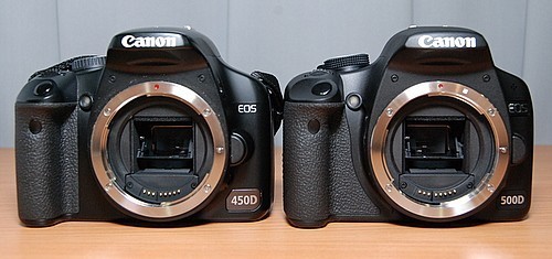 兄弟PK 佳能EOS500D與450D真機外觀對比